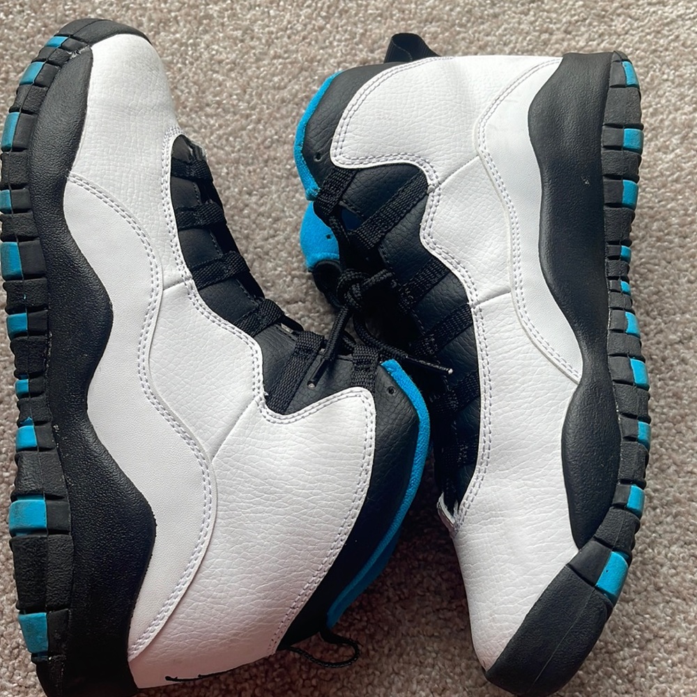 White/Dk Powder Blue Jordan 10